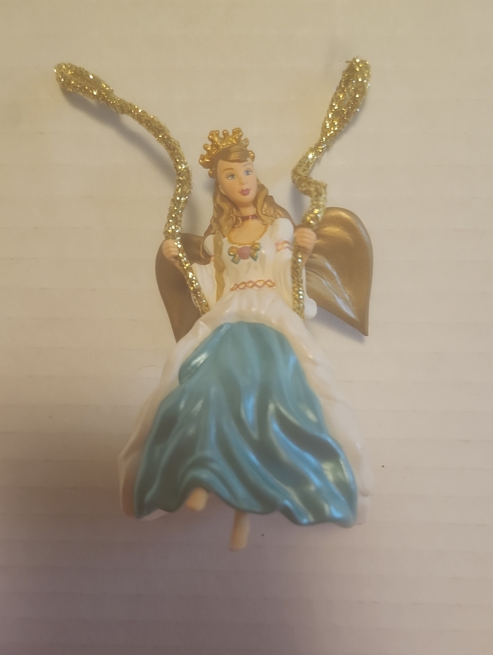 Hallmark Barbie Angel of Joy Holiday Ornament Teal & White